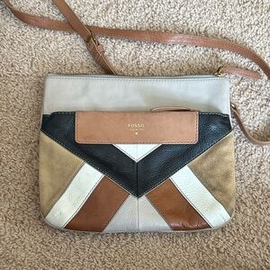 Fossil Tri-Color Geometric Crossbody Bag